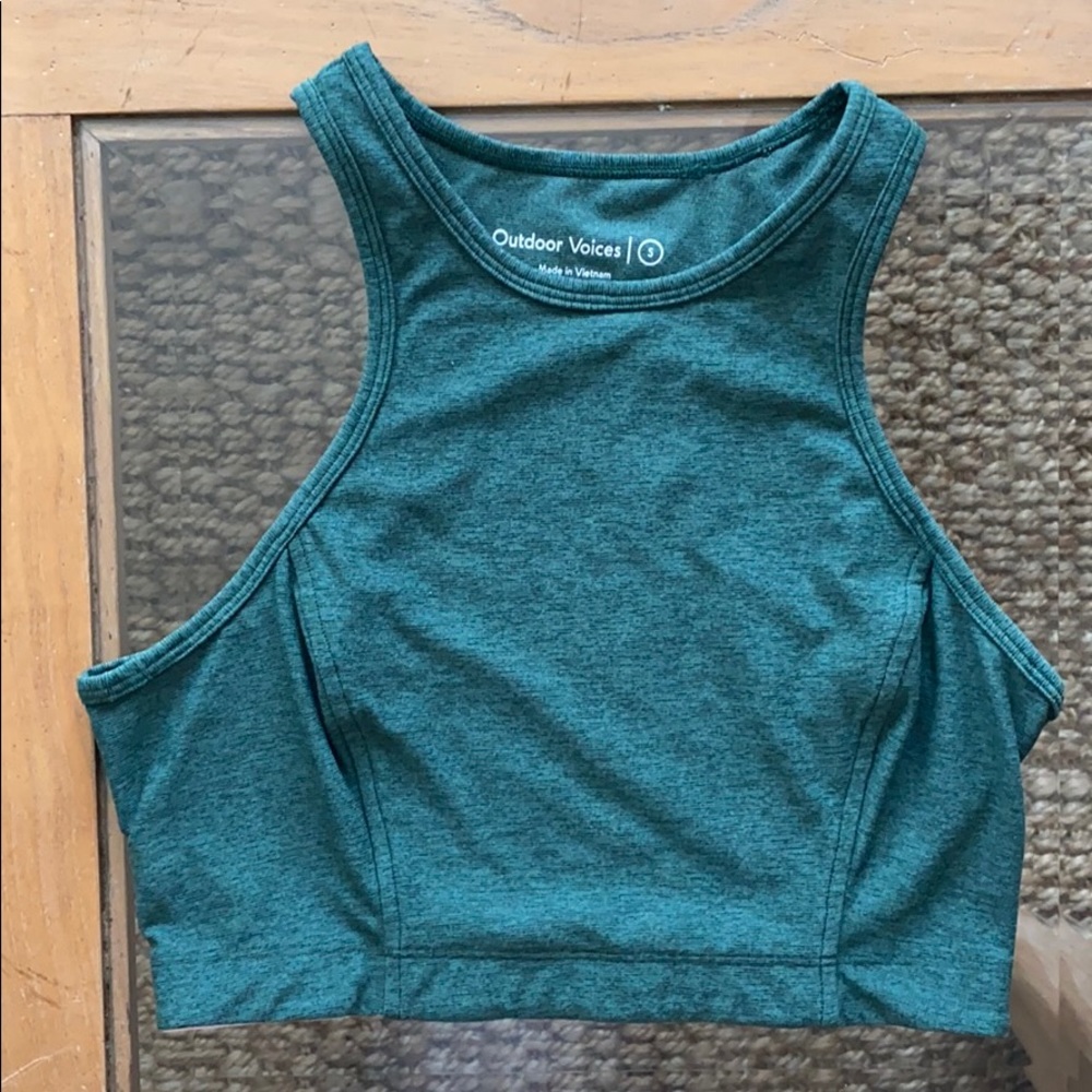 OUTDOOR VOICES GREEN CROP TOP SIZE S